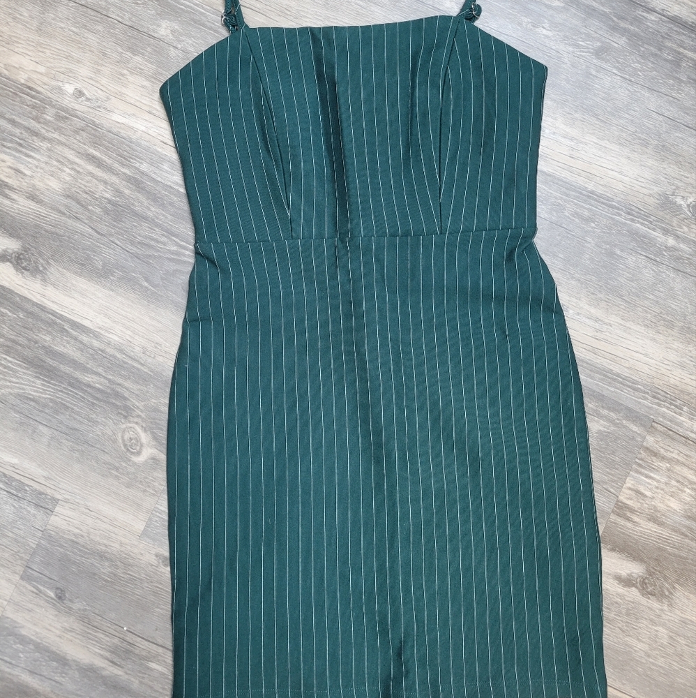 NWT Green & White Pinstripe Forever 21 Dress
